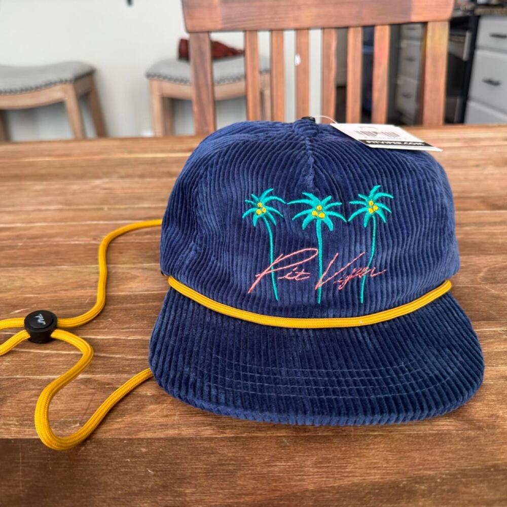 Pit Viper Flat Bill Blue Corduroy Hat with Strao